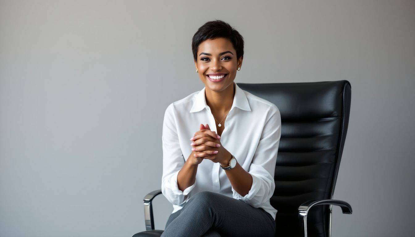 A virtual headshot session for remote teams, with a person posing for a professional photo.