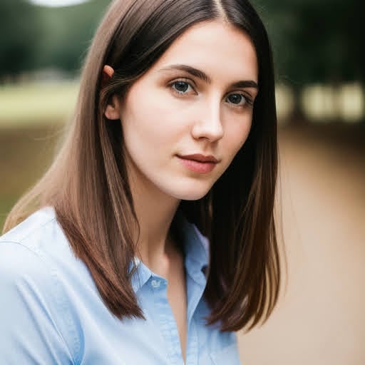 woman headshot with blue shirt